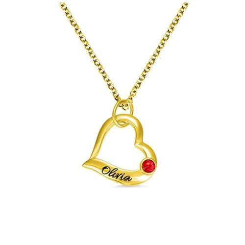 【並行輸入品】OUTANG 10K 14K 18K Solid Gold Personalized Intertwined Hearts Neの画像