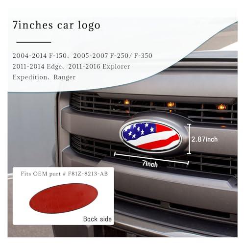 【並行輸入品】Suvnie Front Grille US Flag Emblem, 7 Inch Oval Rear Tailgate De