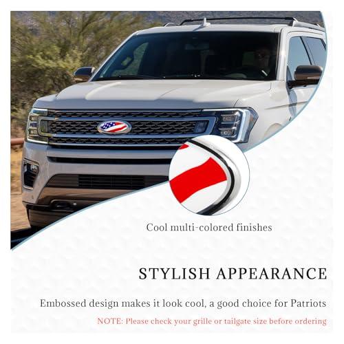 【並行輸入品】Suvnie Front Grille US Flag Emblem, 7 Inch Oval Rear Tailgate De