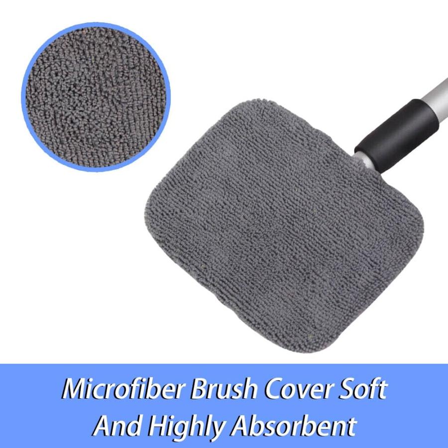 【並行輸入品】カークリーニングウィンドウツール フロントガラスクリーナー マイクロファイバークロス&伸縮ハンドル フロントガラスクリーニングツー |  | 09