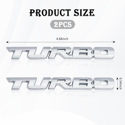 【並行輸入品】2PCS Turbo Letter Car Emblem,Metal Car Decals 3D Car Stickers foの画像