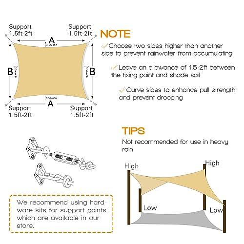 【並行輸入品】Artpuch 26'x26' Beige Customize Sun Shade Sail UV Block 185 GSMの画像