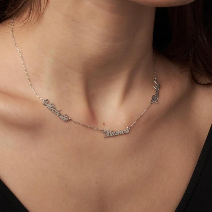 【並行輸入品】Oak&Luna   Personalized Heritage Diamond Multiple Name Necklaceの画像