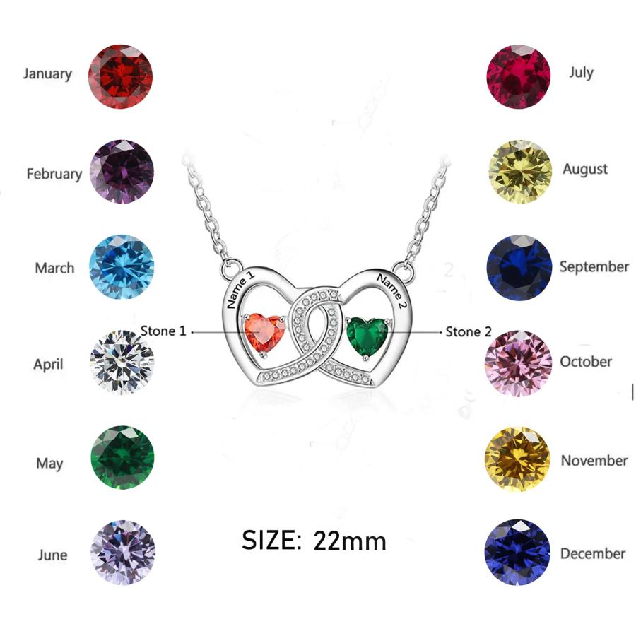 【並行輸入品】Rikelus Personalized 1 5 Birthstones Necklace for Women Mom Wifeの画像