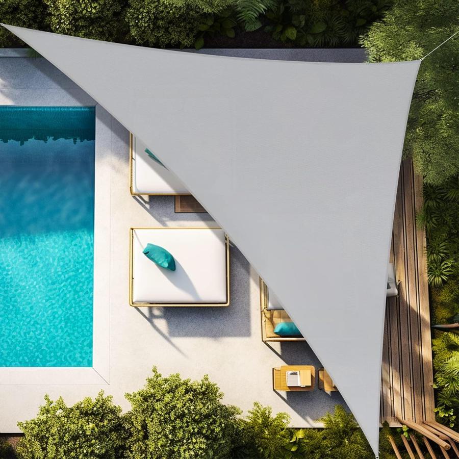 並行輸入品】Artpuch 12'x12'x17' Sliver Grey Sun Shade Sail Curved