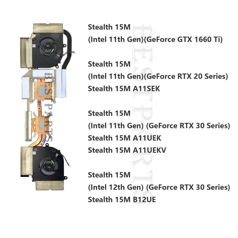 BestParts CPU+GPU 冷却ファン ヒートシンク付き MSI Stealth 15M (Intel 第11世代および第 並行輸入品｜best-style｜04
