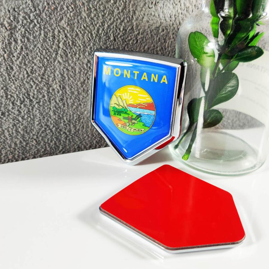 【並行輸入品】Newperlite モンタナ州旗 エンブレム デカール カーステッカー クロムシールドフラッグ 2パック Newperliteの画像