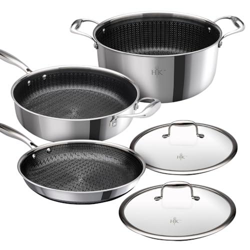 【並行輸入品】Hell’s Kitchen 5 Piece Tri Clad Hybrid Cookware Set, 11 Inch Fry_1