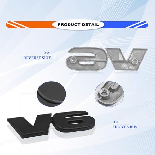 【並行輸入品】Universal v6 Decal Blackout Emblem Sticker, 3D Raised ABS Badgeの画像
