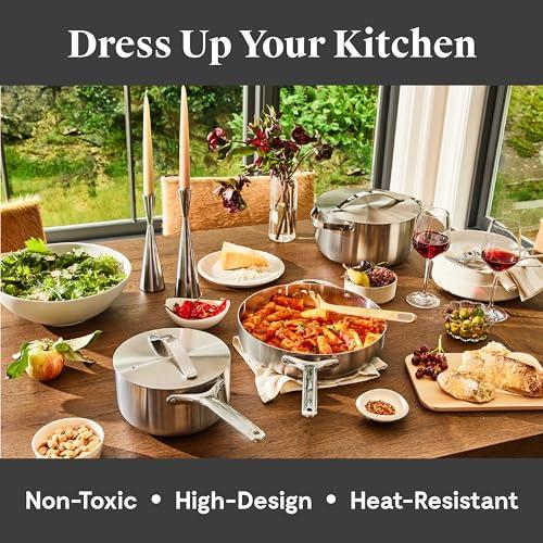並行輸入品】Caraway Stainless Steel Cookware Set (4 Piece) 5 Ply