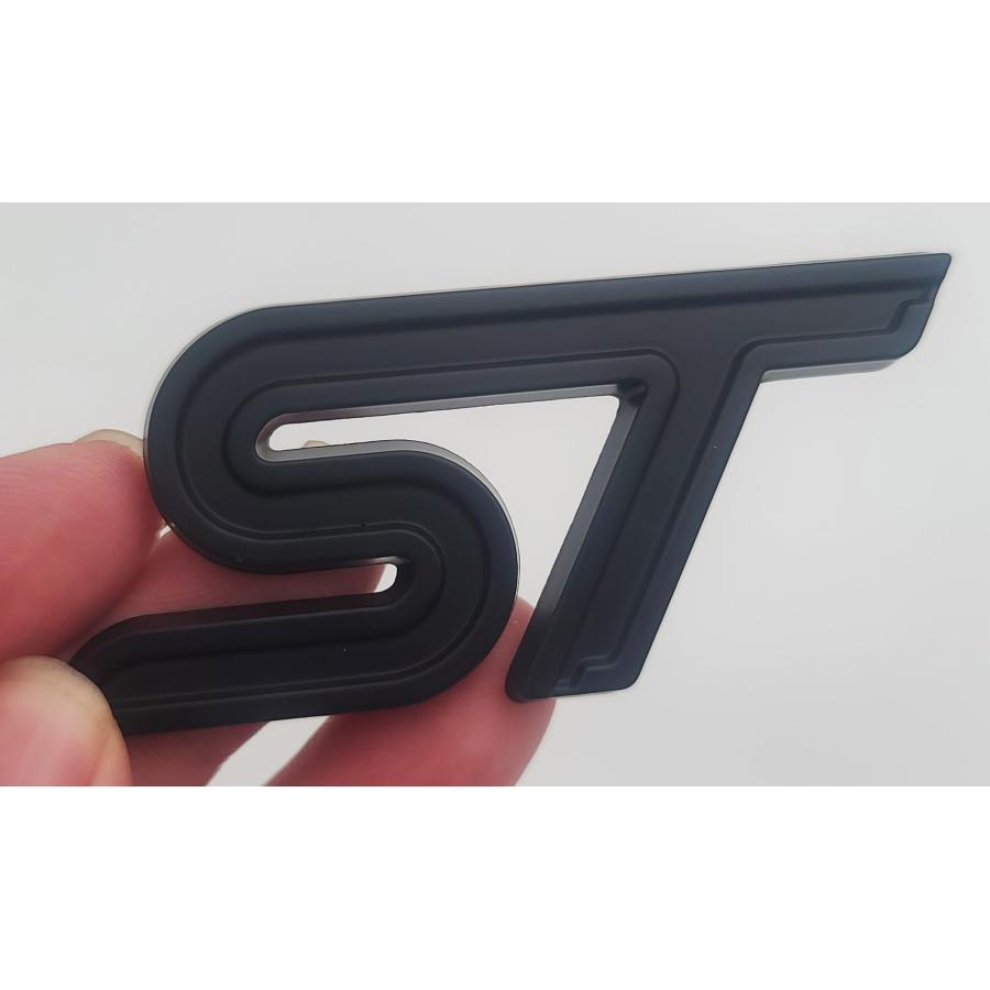 【並行輸入品】STカーエンブレム 3Dレーシングデカール スポーツターボバッジ 交換用 Focus Fiesta Edge用 1個 (ブラック)の画像