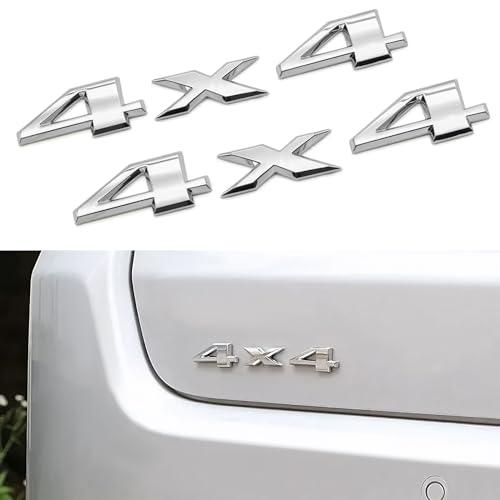 【並行輸入品】VIVFAN 2PCS Chrome 4X4 Black Metal Emblem Sticker Badge Decal Feの画像