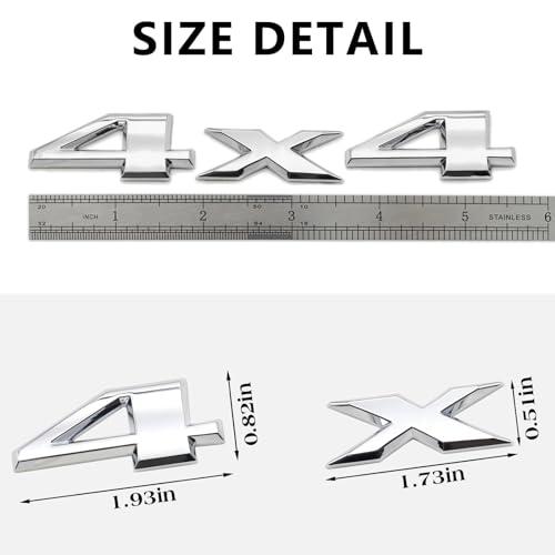【並行輸入品】VIVFAN 2PCS Chrome 4X4 Black Metal Emblem Sticker Badge Decal Feの画像