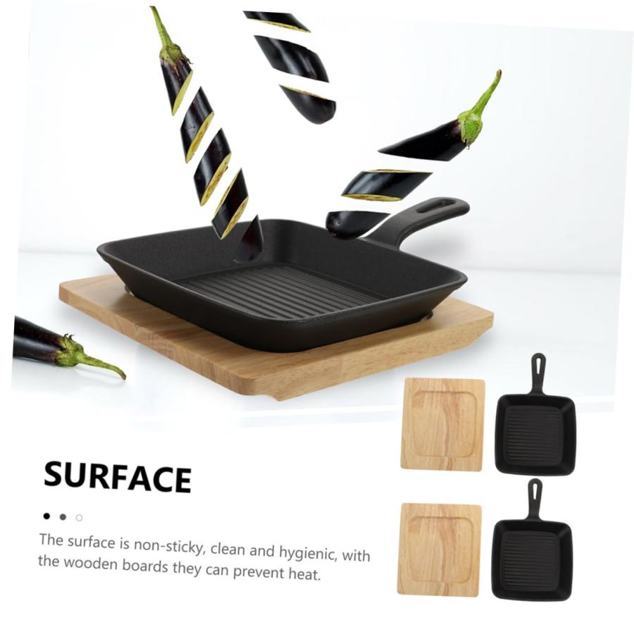 【並行輸入品】Zerodeko 1 Set Teppanyaki Plate Marble Coated Pan Steak Bacon Paの画像