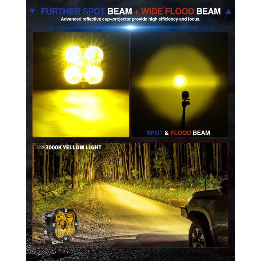 【並行輸入品】BraveWAY 3 inch Fog Lamps for Offroad Trucks Motorcycle Pickup Uの画像