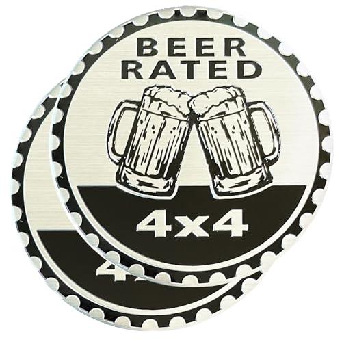 【並行輸入品】2 PCS Beer Badge Rated Car Emblem, 4 x 4 Metal Automotive Badge,の画像