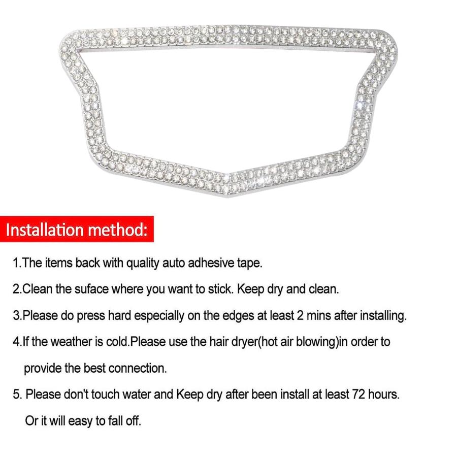 【並行輸入品】Cinkenyo Bling Crystal Emblem Compatible for Cadillac, Diamond Cの画像