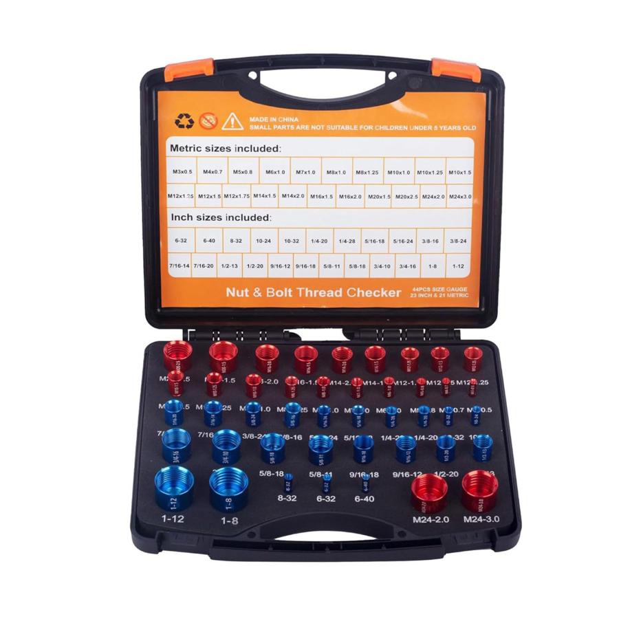 並行輸入品】44PCS Nut and Bolt Thread Checker, Carbon Steel