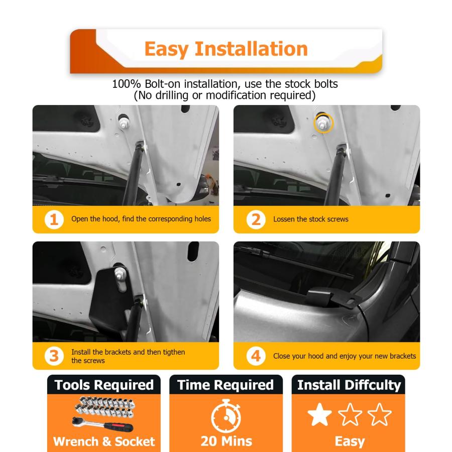 【並行輸入品】WeiSen Hood Hinge Ditch Light Bar Mount Bracket for Auxiliary Of