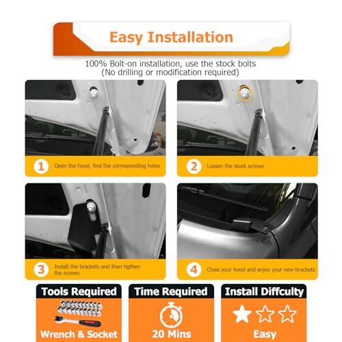 【並行輸入品】WeiSen Hood Hinge Ditch Light Bar Mount Bracket for Auxiliary Of