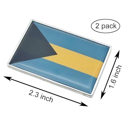 【並行輸入品】2枚 北と南アメリカの国旗 カーステッカー クロームデカール 2 x 2インチ メタルトラックステッカー 愛国的な車のエンブレムの画像