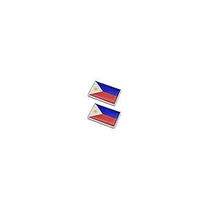 【並行輸入品】2 Pcs 3D Philippines Filipinos Flag Metal Car Stickers Chrome Deの画像
