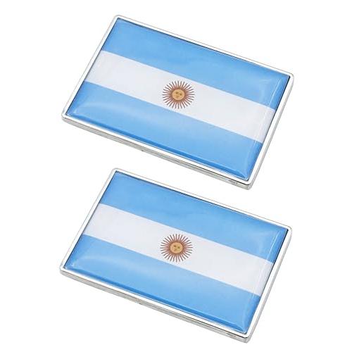 【並行輸入品】2 Pcs 3D Argentina Argentinians Flag Metal Car Stickers Chrome Dの画像