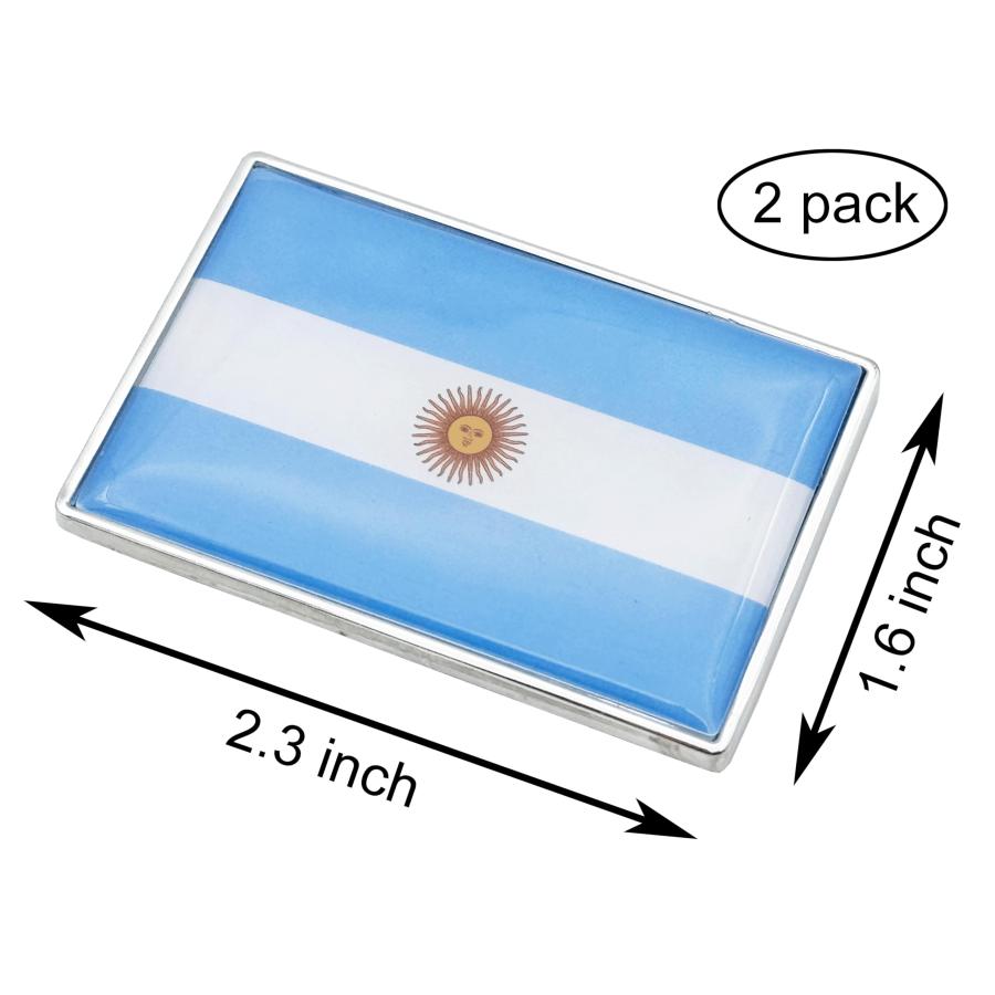 【並行輸入品】2 Pcs 3D Argentina Argentinians Flag Metal Car Stickers Chrome Dの画像