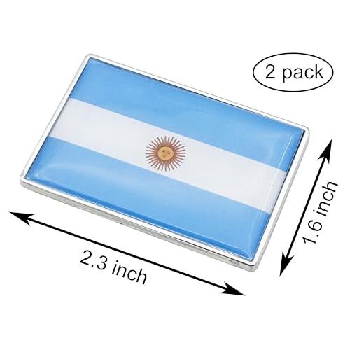 【並行輸入品】2 Pcs 3D Argentina Argentinians Flag Metal Car Stickers Chrome Dの画像
