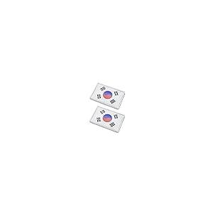 【並行輸入品】2枚 韓国国旗 カーステッカー クロムデカール 2.3 x 1.6インチ メタルトラックステッカー 愛国的な車のエンブレム 2 Pの画像