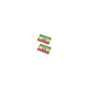 【並行輸入品】2 Pcs 3D Ethiopia Ethiopians Flag Metal Car Stickers Chrome Decaの画像