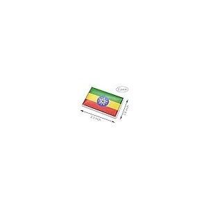 【並行輸入品】2 Pcs 3D Ethiopia Ethiopians Flag Metal Car Stickers Chrome Decaの画像