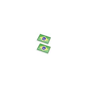 【並行輸入品】ブラジル国旗 カーステッカー クロムデカール 2.3 x 1.6インチ 金属製 トラックステッカー 愛国的な車のエンブレム 2枚の画像