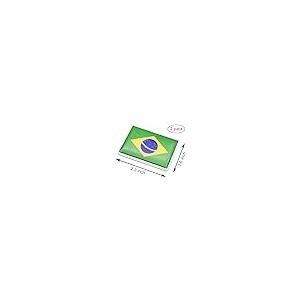 【並行輸入品】ブラジル国旗 カーステッカー クロムデカール 2.3 x 1.6インチ 金属製 トラックステッカー 愛国的な車のエンブレム 2枚の画像