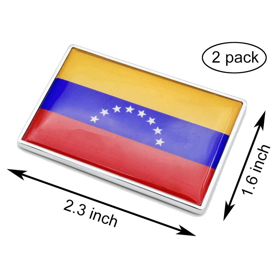 【並行輸入品】2 Pcs 3D Venezuela Venezuelans Flag Metal Car Stickers Chrome Deの画像