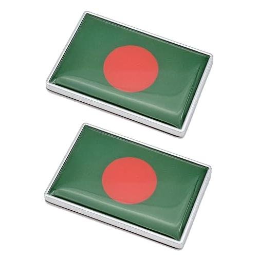【並行輸入品】2 Pcs 3D Bangladesh Bangladeshis Flag Metal Car Stickers Chromeの画像