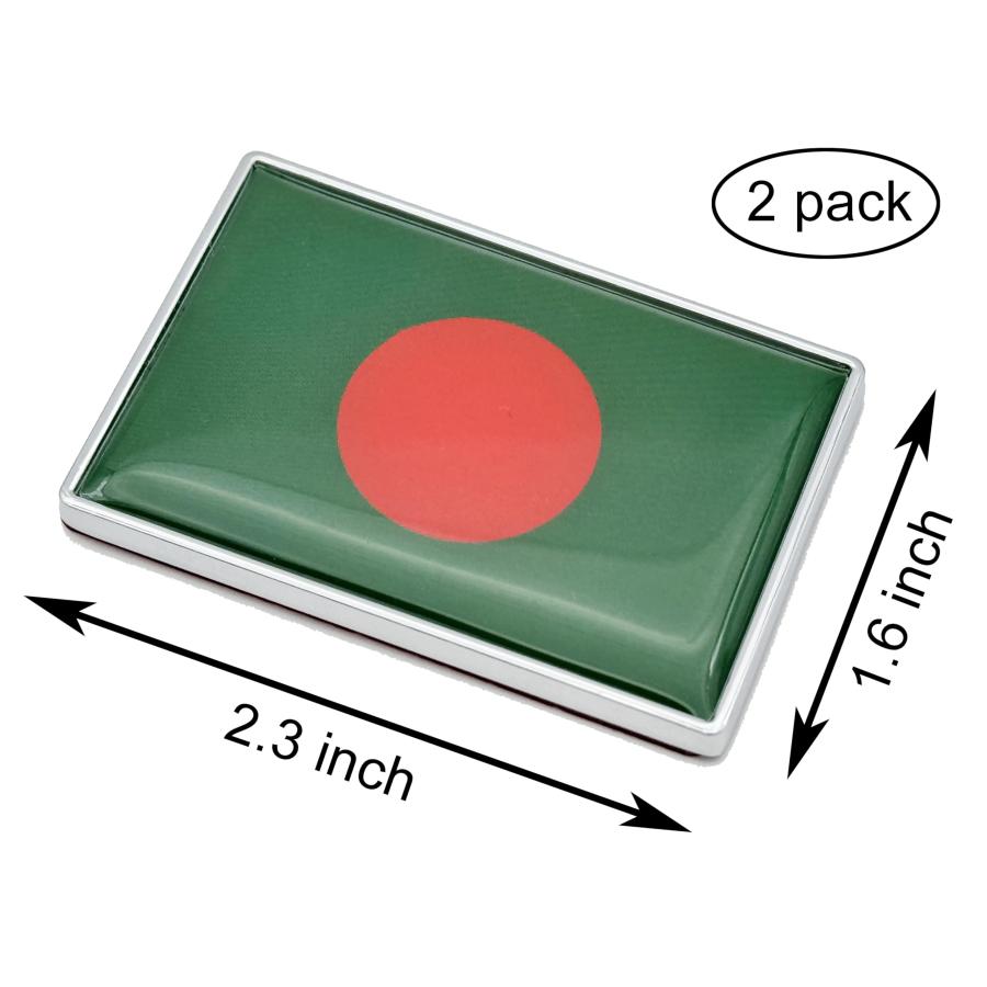 【並行輸入品】2 Pcs 3D Bangladesh Bangladeshis Flag Metal Car Stickers Chromeの画像
