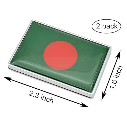 【並行輸入品】2 Pcs 3D Bangladesh Bangladeshis Flag Metal Car Stickers Chromeの画像