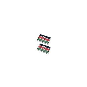 【並行輸入品】2枚 ケニア ケニア国旗 カーステッカー クロームデカール 2.3 x 1.6インチ 金属製トラックステッカー 愛国的な車のエンブの画像