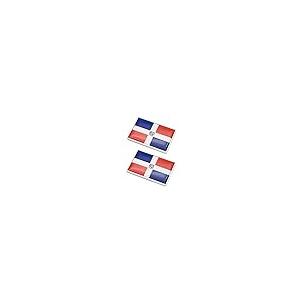 【並行輸入品】2枚 ドミニカのドミニカ国旗カーステッカー クロームデカール 2.3 x 1.6インチ メタルトラックステッカー 愛国的な車のエンの画像