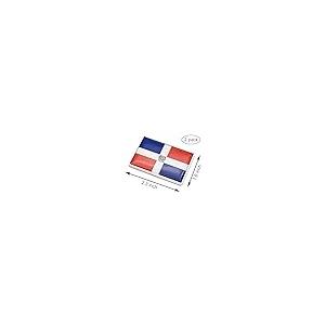 【並行輸入品】2枚 ドミニカのドミニカ国旗カーステッカー クロームデカール 2.3 x 1.6インチ メタルトラックステッカー 愛国的な車のエンの画像
