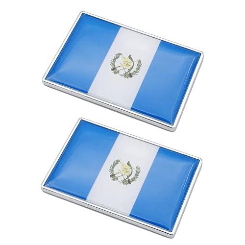 【並行輸入品】グアテマラ グアテマラ国旗 カーステッカー クロームデカール 2.3 x 1.6インチ 金属製トラックステッカー 愛国的な車のエンの画像