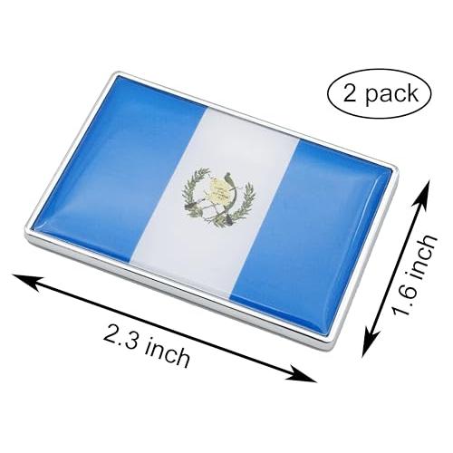 【並行輸入品】グアテマラ グアテマラ国旗 カーステッカー クロームデカール 2.3 x 1.6インチ 金属製トラックステッカー 愛国的な車のエンの画像