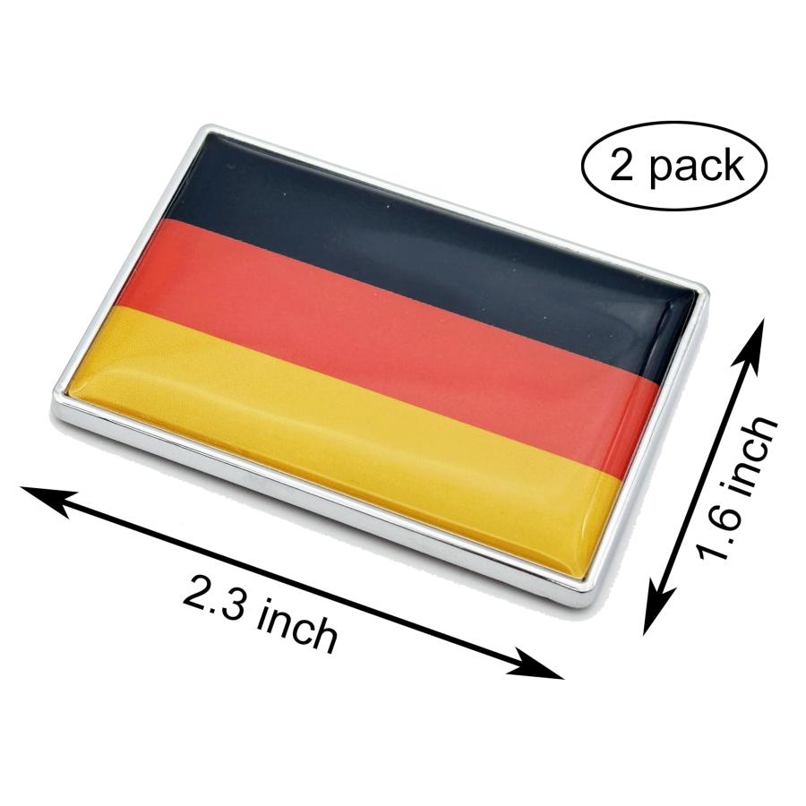 【並行輸入品】2 Pcs 3D Germany German Flag Metal Car Stickers Chrome Decals,2.の画像