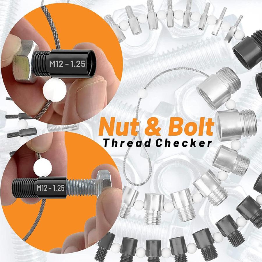 and Bolt Thread Checker,26 Pcs Set Nut and Bolt Thread Gauge 並行輸入品 【モーター】