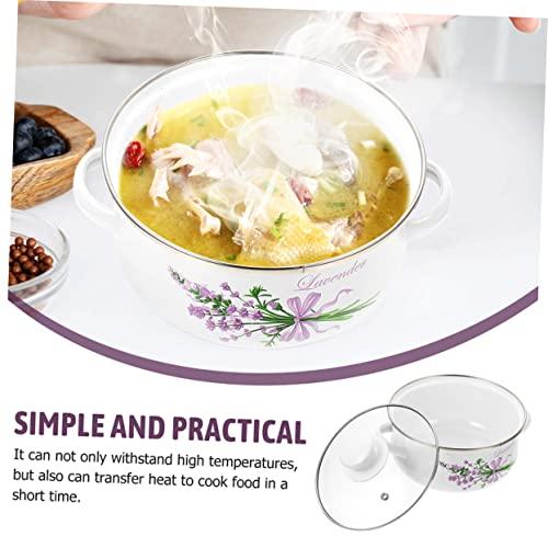 【並行輸入品】Ciieeo 1 Set Enamel Amphora Soup Pot Steamer Cookware Enamel Potの画像
