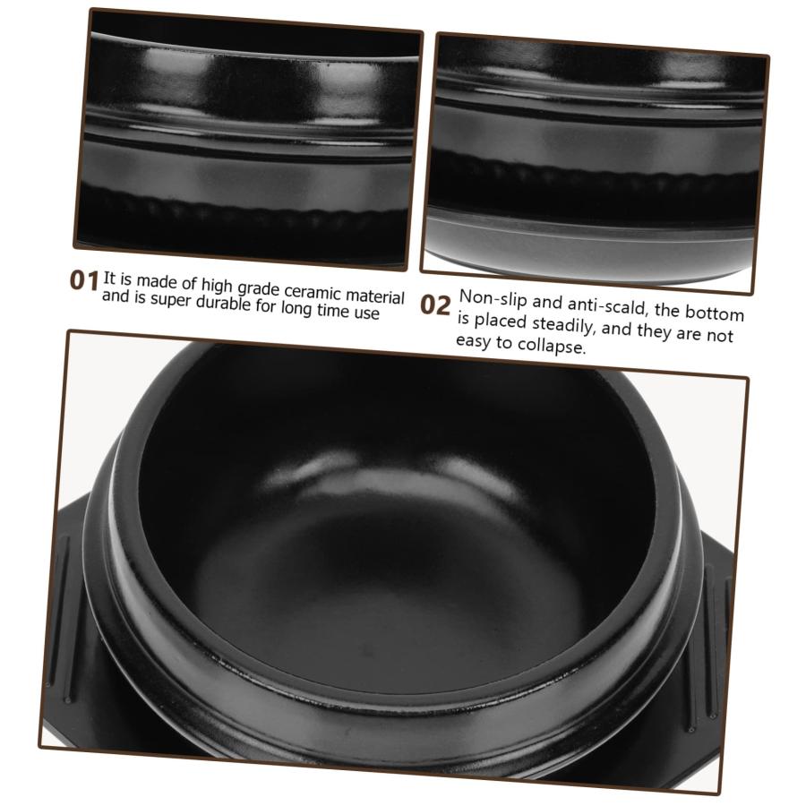 【並行輸入品】PRETYZOOM 1 Set Stone Pot for Bibimbap Soup Bowl with Lid Hot Poの画像