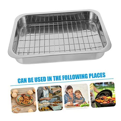 【並行輸入品】BIUDECO 1 Set Stainless Steel Bakeware Tray for Oven Pizza Bakinの画像
