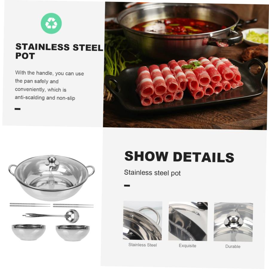 【並行輸入品】Zerodeko 1 Set Stainless Steel Mandarin Duck Pot Electric Skilleの画像