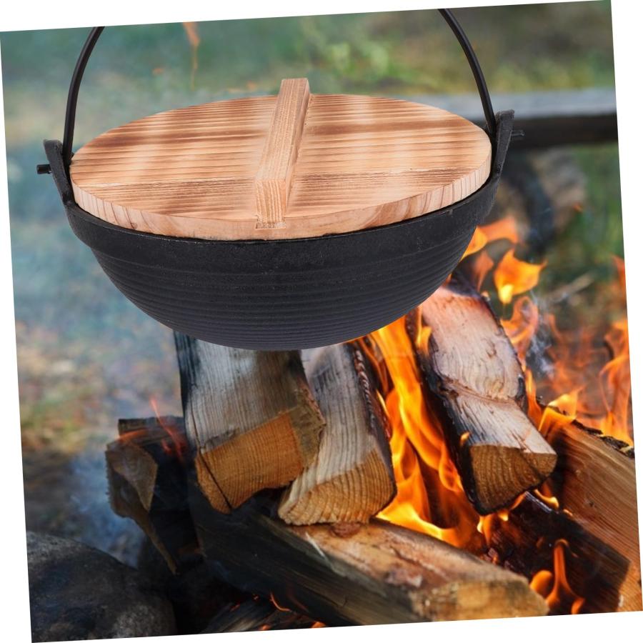 【並行輸入品】Zerodeko 1 Set Pot Iron Sukiyaki Pan Outdoor Mini Fryer Dutch Ovの画像